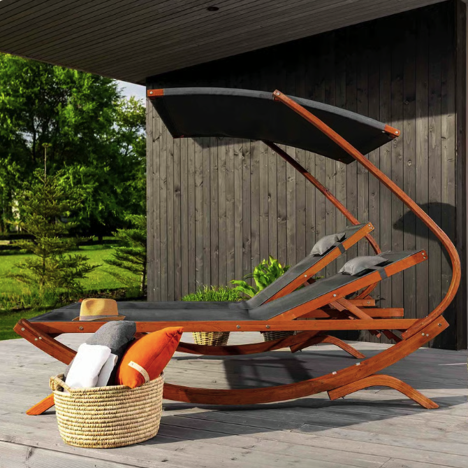 Садовий шезлонг Di Volio Pionza двомісний Сірий (4934) - фото 3