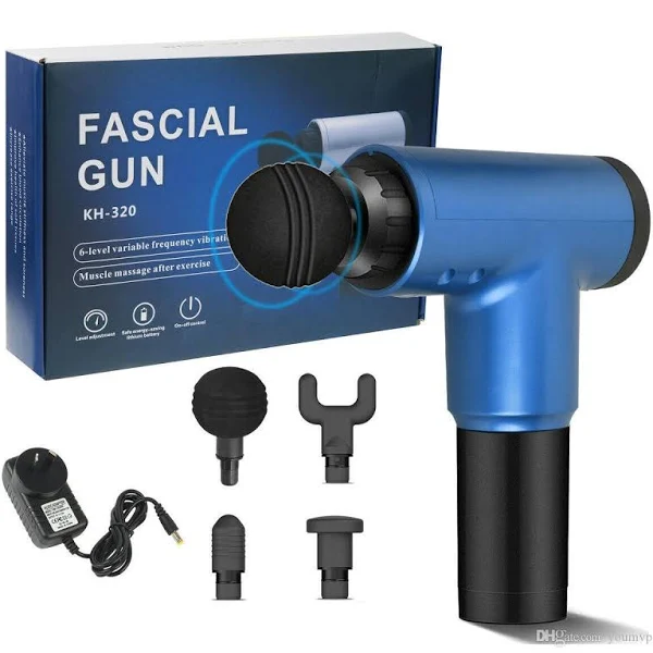 Електромасажер Fascial Gun KH 320 для та тіла Синій (14435416)