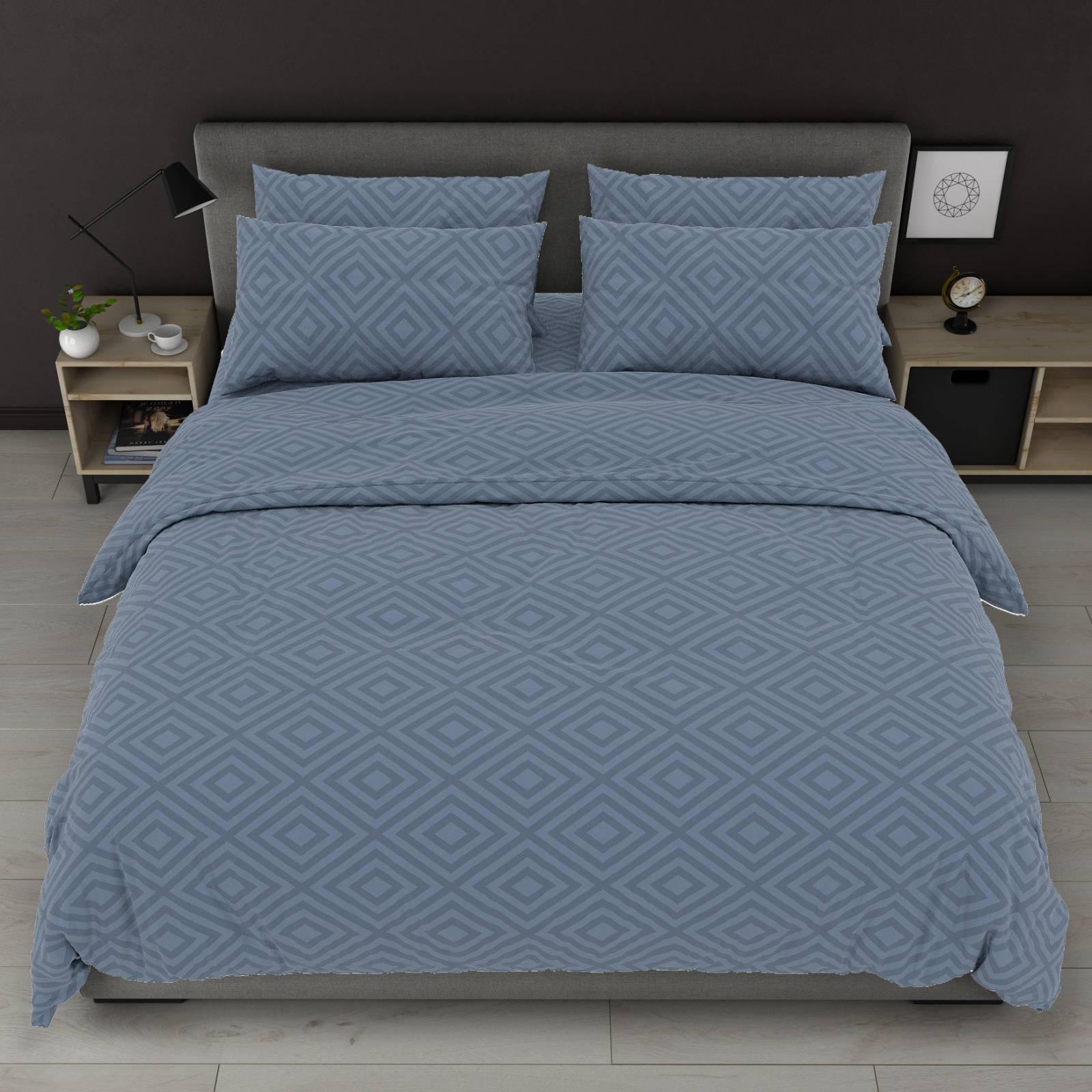 Комплект постільної білизни Карат простирадло на резинці євро 160x200х20/70х70 см Сірий (26554836) - фото 1 Комплект постільної білизни Карат простирадло на резинці євро 160x200х20/70х70 см Сірий (26554836) - фото 1