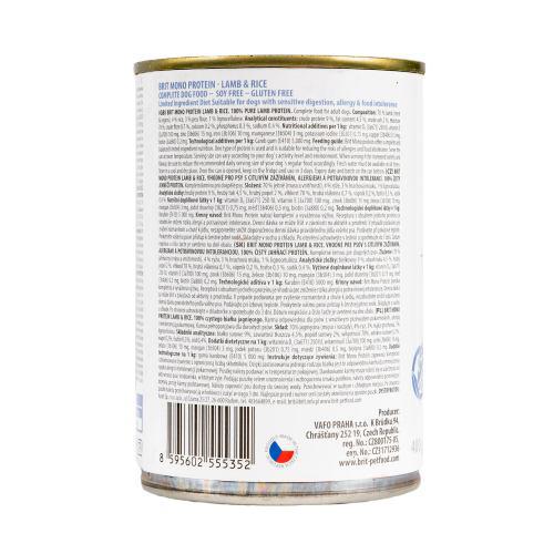 Корм влажный Brit Mono Protein Lamb & Rice для собак с ягнятиной и рисом 400 г - фото 3 Корм влажный Brit Mono Protein Lamb & Rice для собак с ягнятиной и рисом 400 г - фото 3