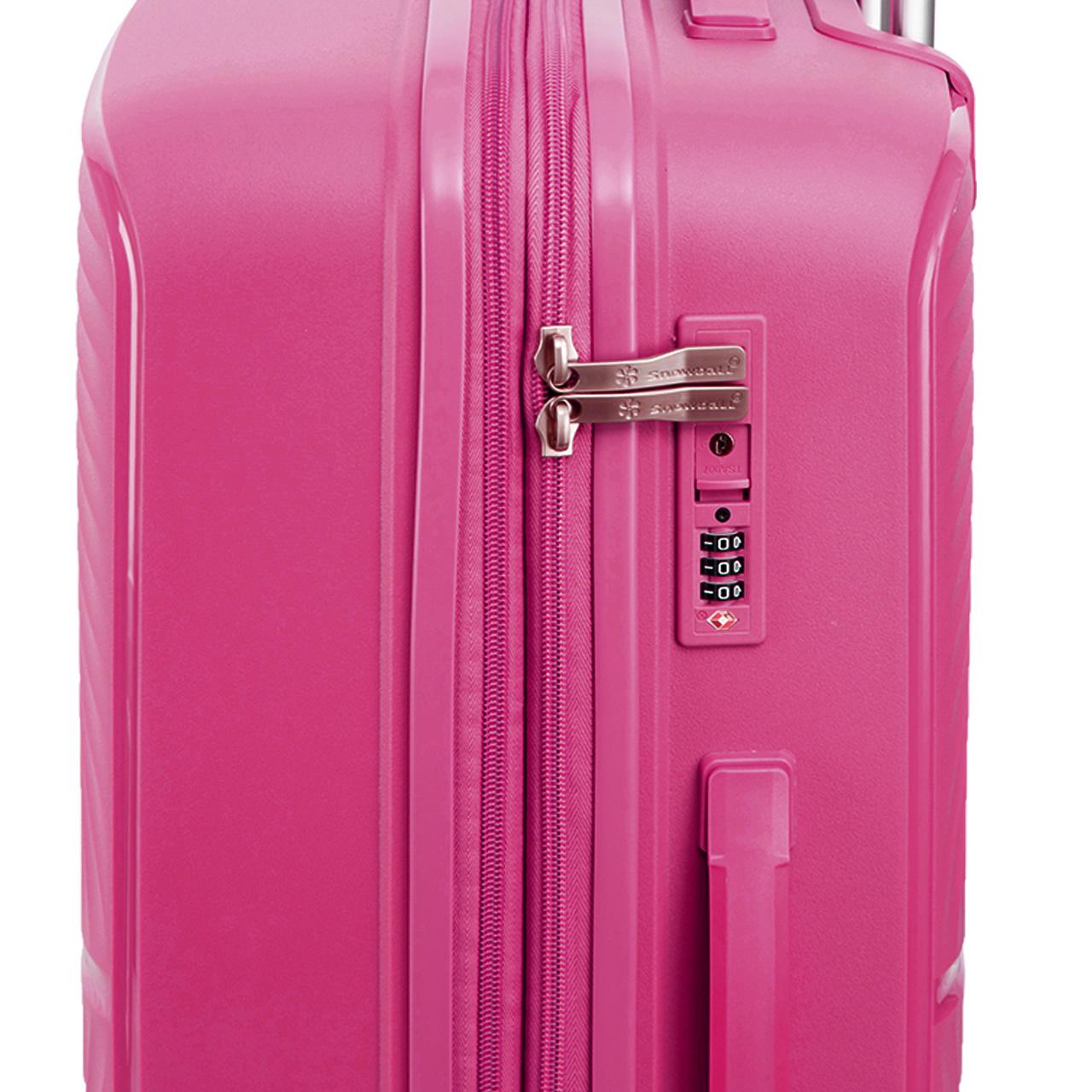 Валіза середня Snowball 40903 поліпропілен M Малиновий - фото 4