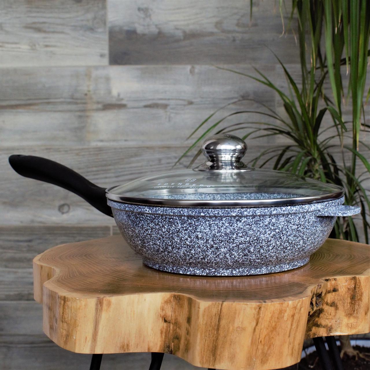 Сковорода Edenberg глубокая с гранитным покрытием 28 см 3,4 л. - фото 3 Сковорода Edenberg глубокая с гранитным покрытием 28 см 3,4 л. - фото 3