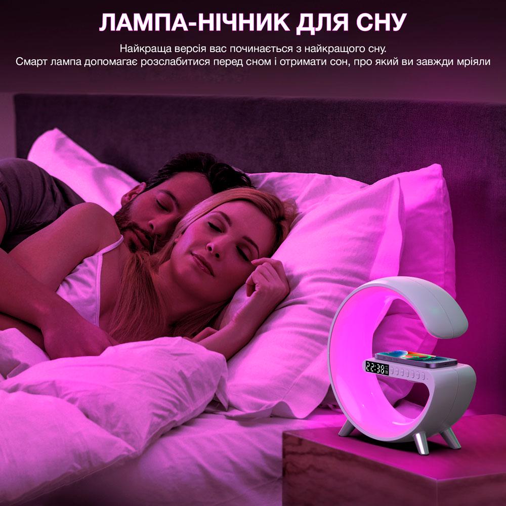 Лампа-ночник EVIO Quality настольная смарт с беспроводной зарядкой и Bluetooth колонкой Белый - фото 5 Лампа-ночник EVIO Quality настольная смарт с беспроводной зарядкой и Bluetooth колонкой Белый - фото 5