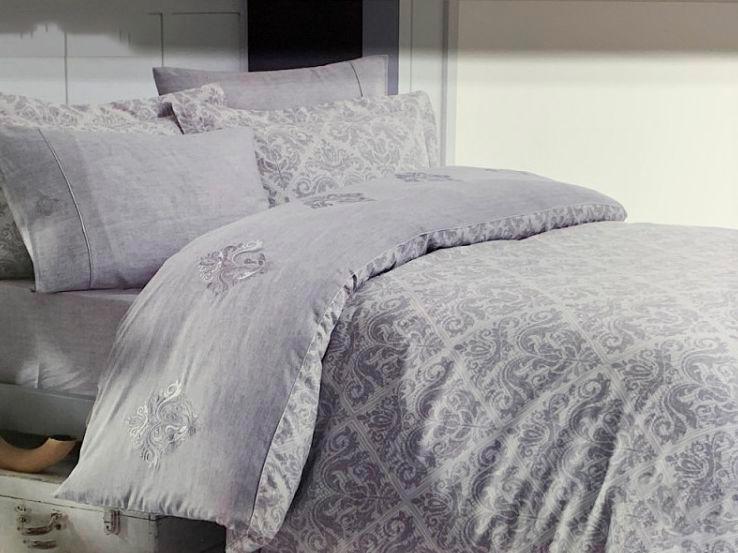 Постельное белье Maison D'or New Damask Делюкс сатин евро 200x220 см Grey (2000022265050)