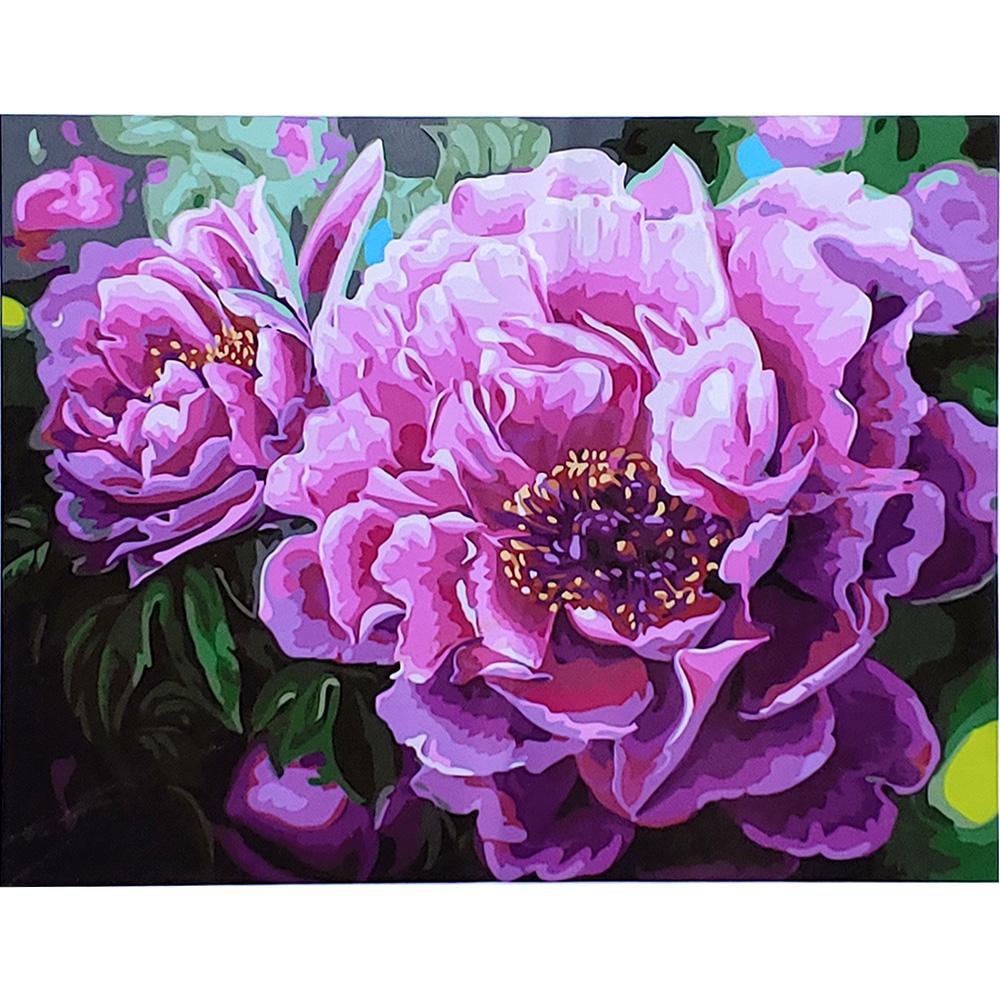Картина за номерами Strateg Преміум Рожеві піони 40x50 см (SY6588)
