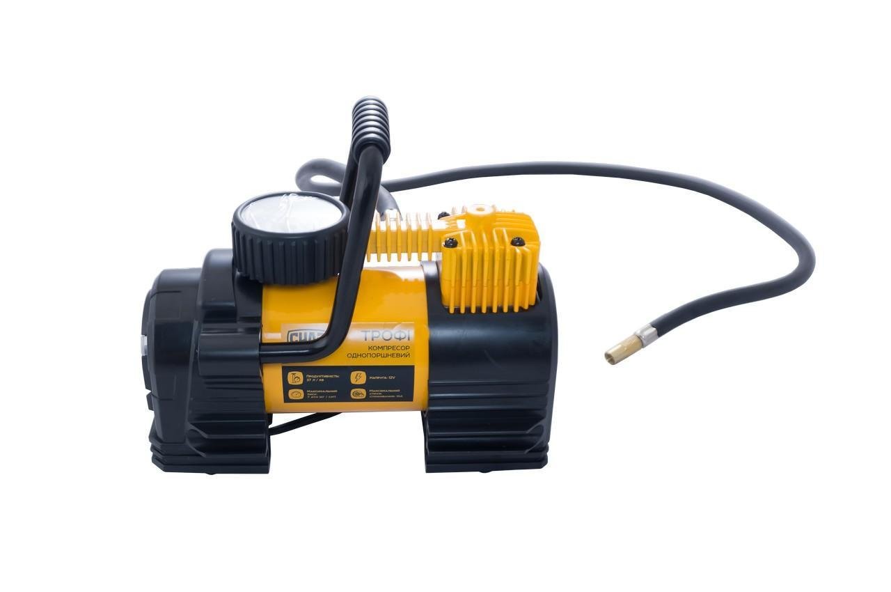 Миникомпрессор автомобильный Сила 7 атм x 37 л/мин однопоршневой с фонариком (2298606716)