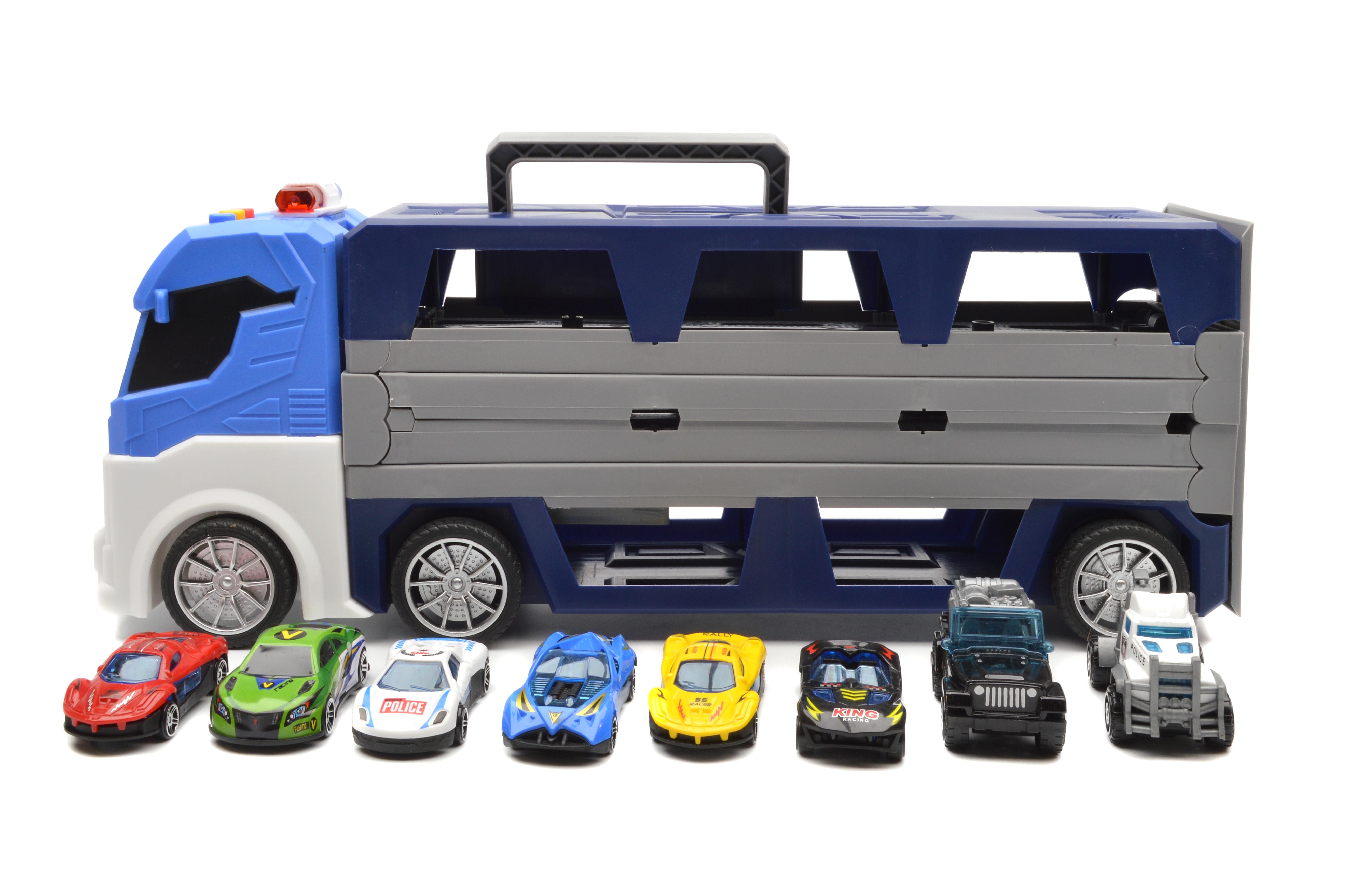 Автовоз с трамплином пусковым механизмом/машинками (T907A) - фото 2 Автовоз с трамплином пусковым механизмом/машинками (T907A) - фото 2