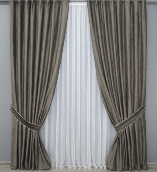 Ткань для штор Афина бархат Какао (1319ш) - фото 3 Ткань для штор Афина бархат Какао (1319ш) - фото 3