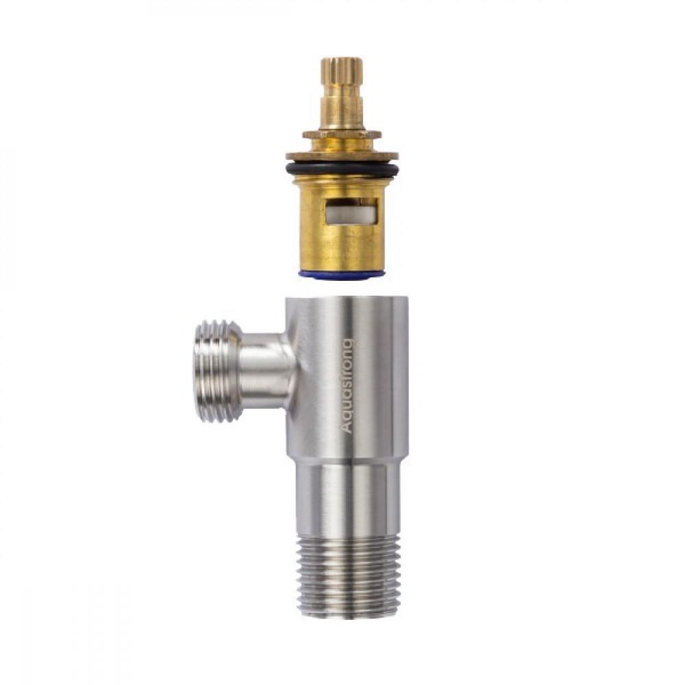 Кран угловой Aquastrong R1 нержавеющая сталь M1/2хM3/4" (24385475) - фото 2 Кран угловой Aquastrong R1 нержавеющая сталь M1/2хM3/4" (24385475) - фото 2