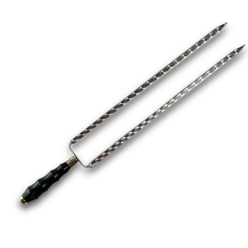 Шампур подвійний Український герб коло із нержавіючої сталі (SKK27)