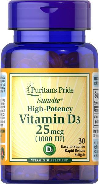 Витамин D3 холекальциферол Puritans Pride Vitamin D3 1000 МЕ 30 софтгель Витамин D3 холекальциферол Puritans Pride Vitamin D3 1000 МЕ 30 софтгель