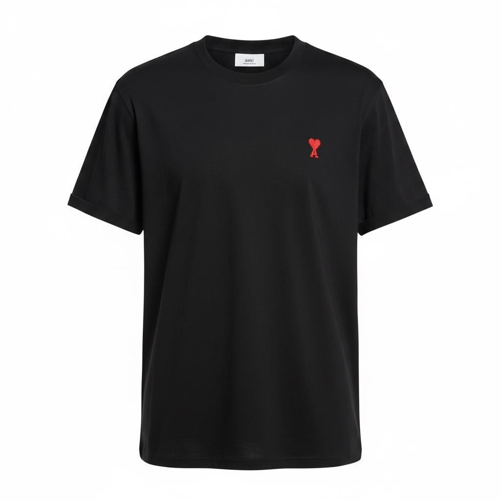 Футболка чоловіча в стилі AMI Paris Ami De Coeur Classic Fit T-Shirt L Чорний (AP12001.2L)