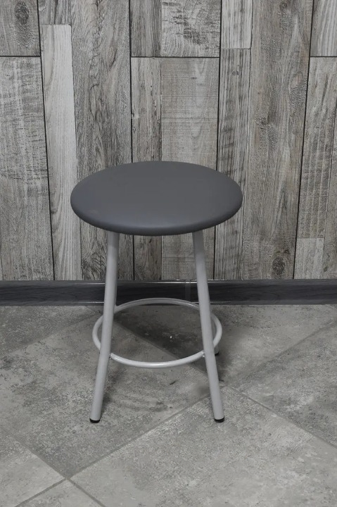 Табурет кухонний Муза металевий з м'яким сидінням 30х45 см Темно-сірий/Сірий (28374191)