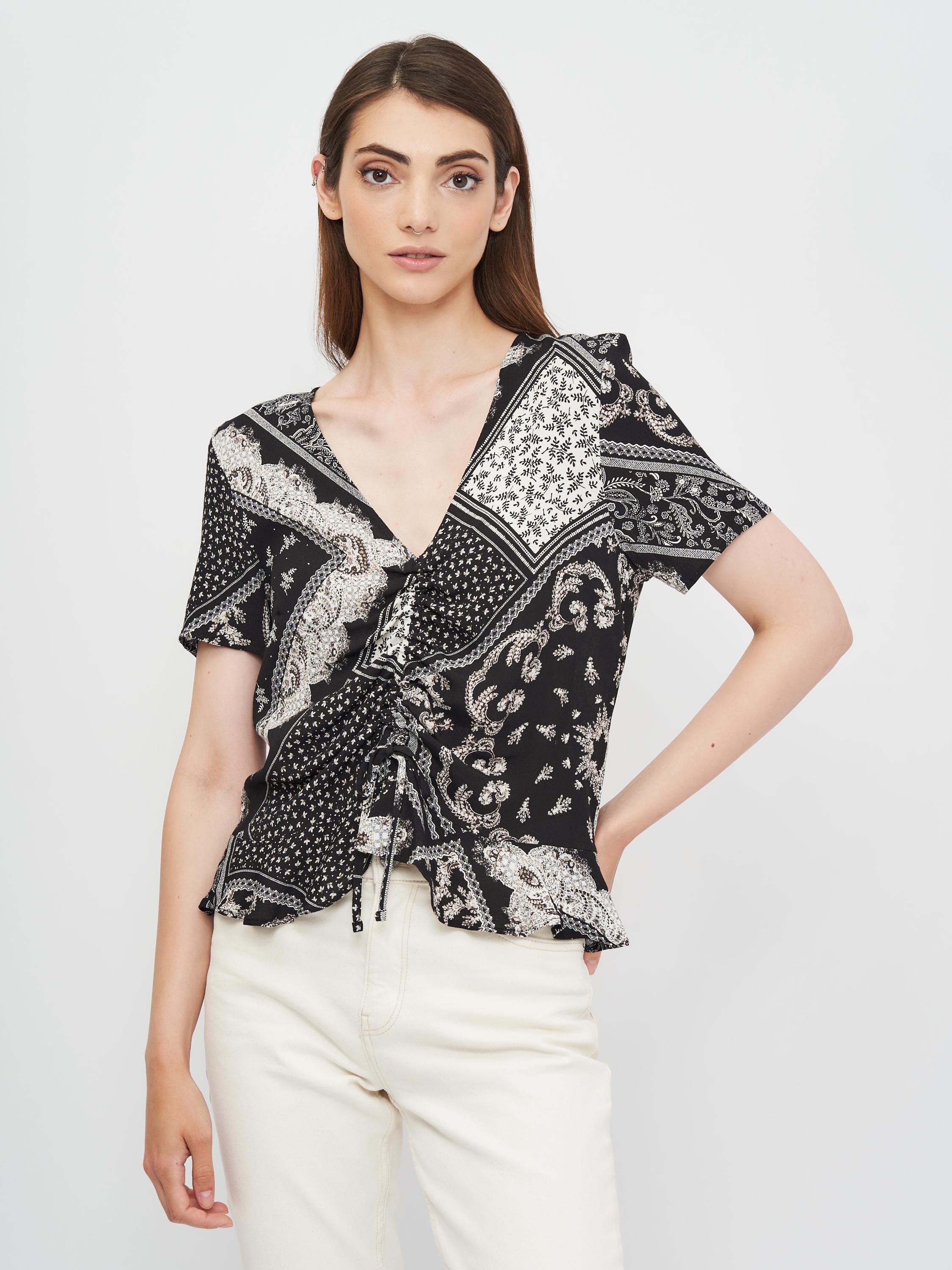 Блуза H&M Візерунок р. 38 Чорний (2047622000)