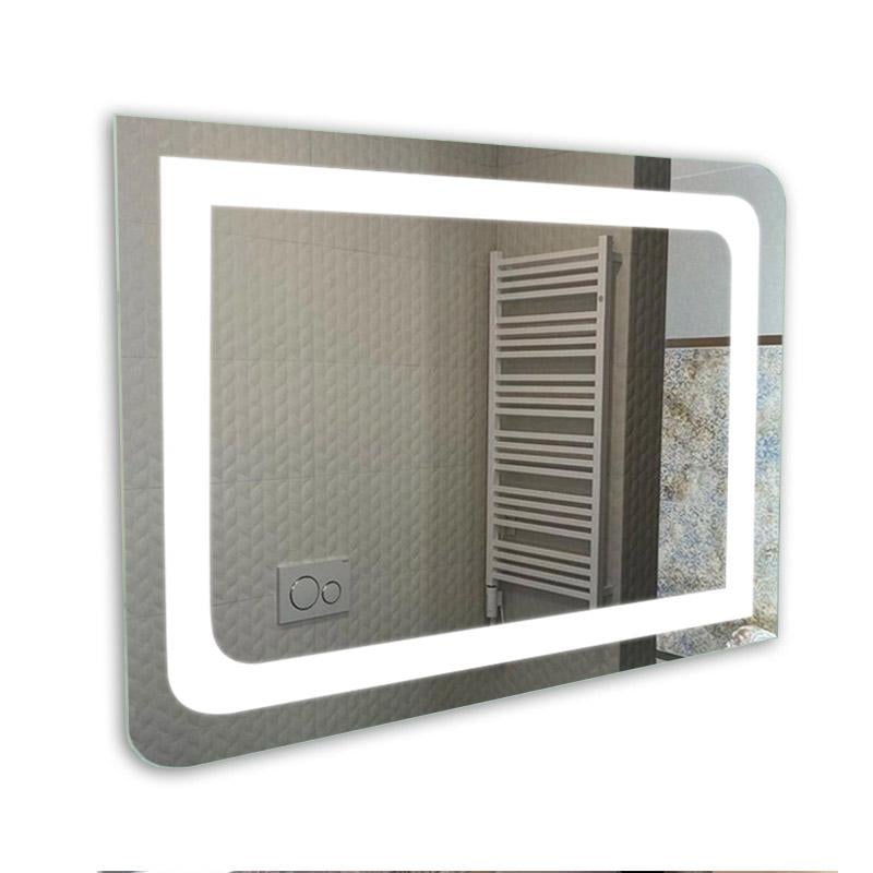 Зеркало в ванную комнату c подсветкой led прямоугольное выключатель 800х600 мм (L44/1)