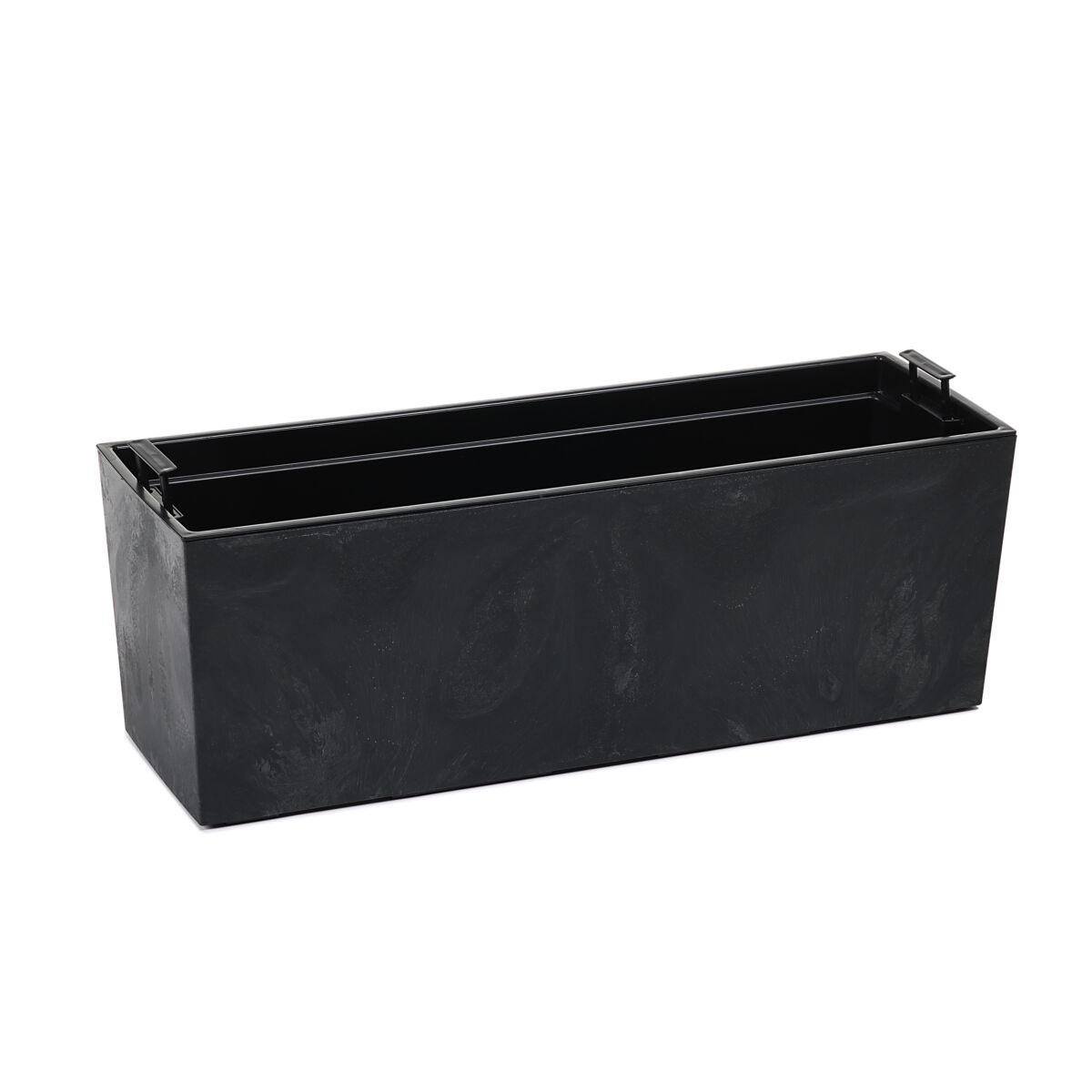 Горщик для квітів Lamela Begonia ECO recycled 56 см Чорний бетон (LA556-71)