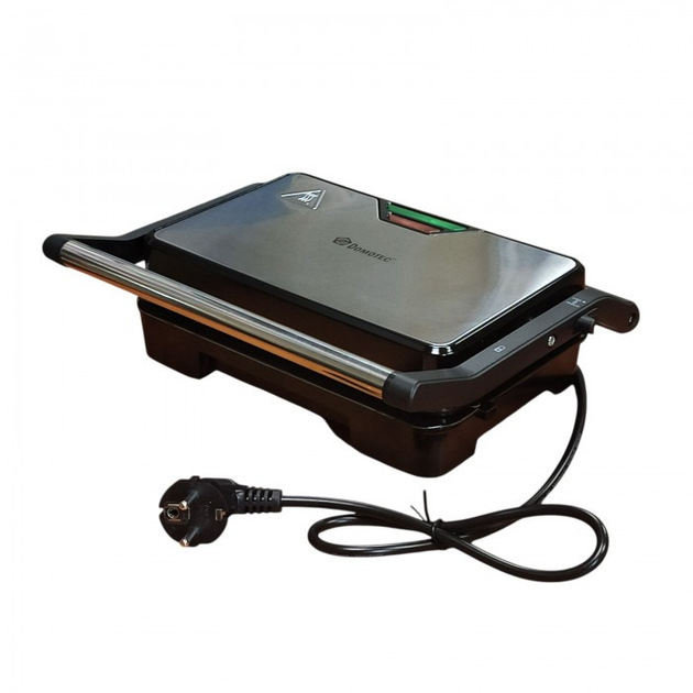 Гриль контактный Domotec MS-240 1000 Вт с антипригарным покрытием Черный (GR-04884)