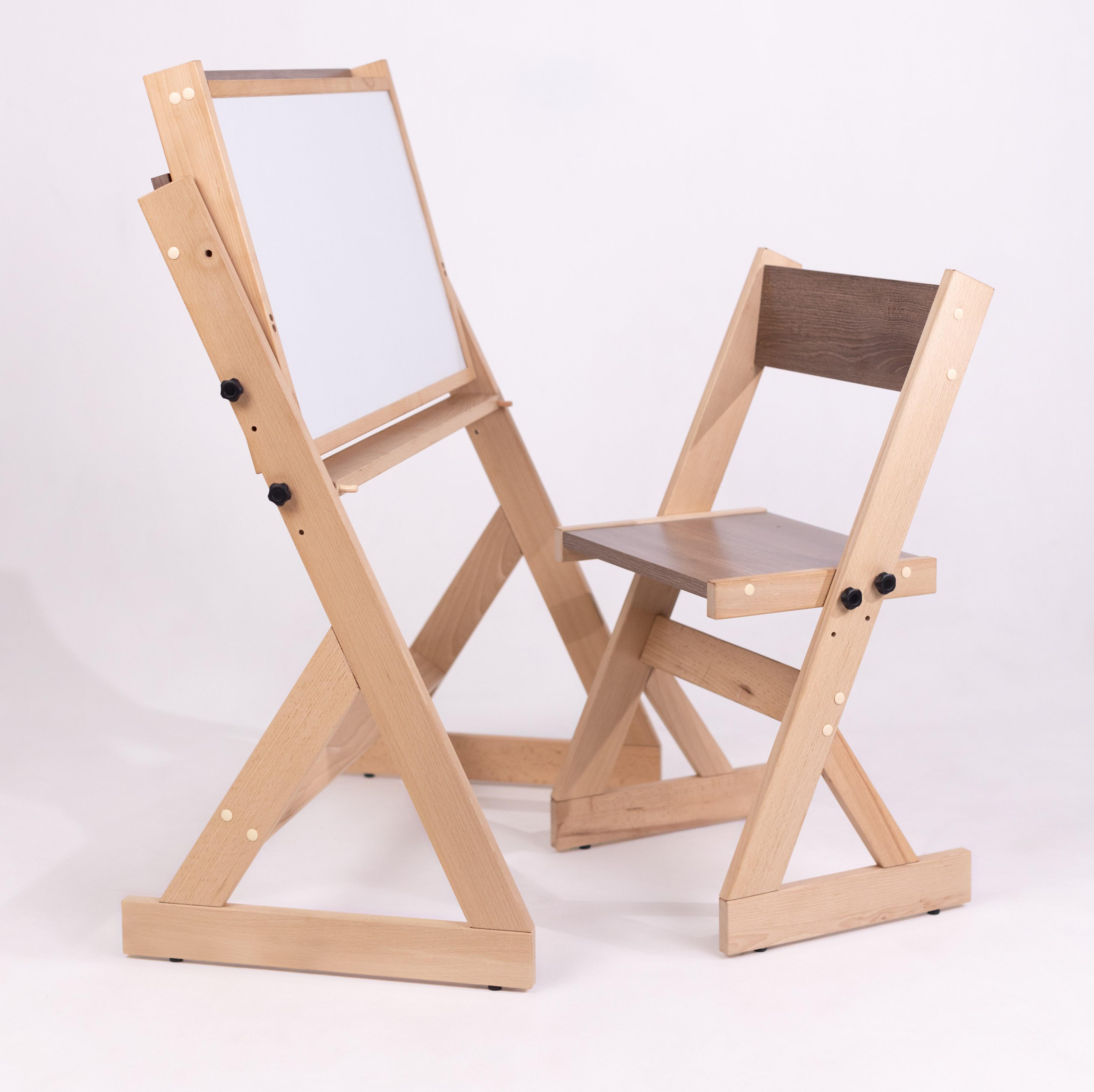 Парта-мольберт зі стільчиком з натурального дерева Бук (4350) - фото 3 Парта-мольберт зі стільчиком з натурального дерева Бук (4350) - фото 3