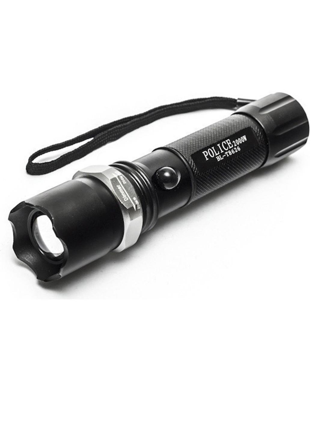 Фонарь ручной полицейского Bailong BL-T8626-XPE-S дальность 500 метров с аккумулятором 18650 Черный (54114)