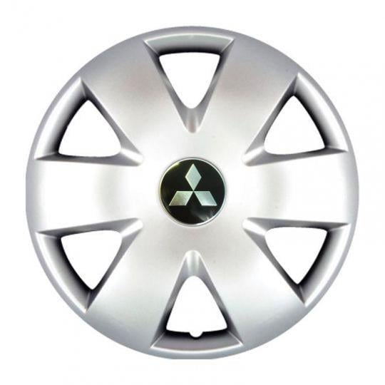 Автомобильные колпаки SKS 308 R15 с логотипом Mitsubishi 4 шт. Серебристый
