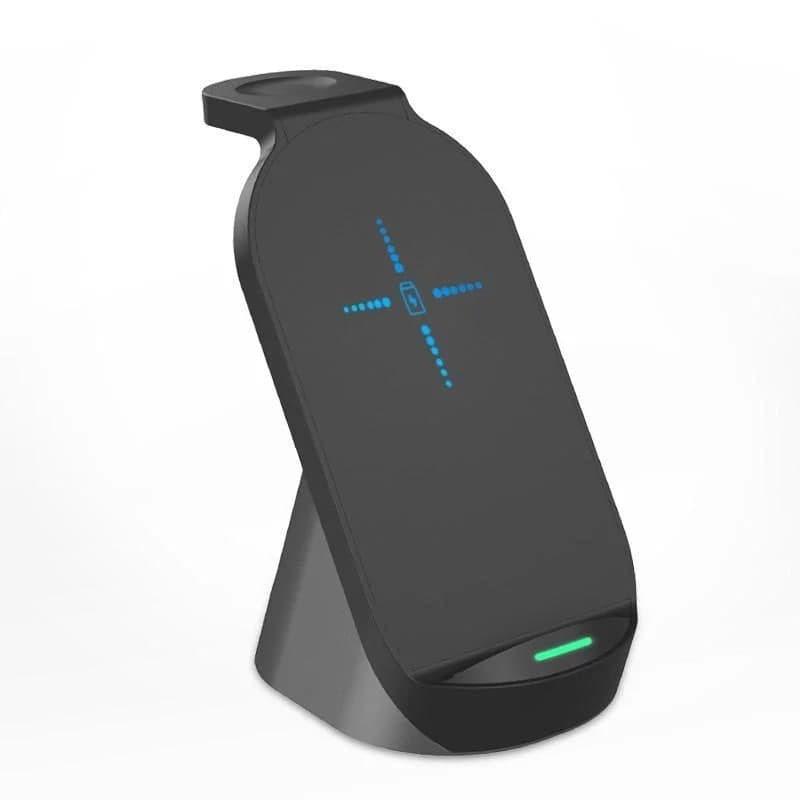Зарядное устройство беспроводное настольное Qi Wireless Charger HYD-H18 3в1 15W (1399216173)
