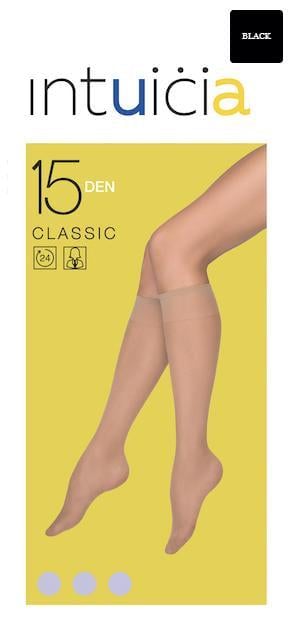 Гольфи жіночі 2 пари Intuicia CLASSIC 15den Black (66248) - фото 1 Гольфи жіночі 2 пари Intuicia CLASSIC 15den Black (66248) - фото 1