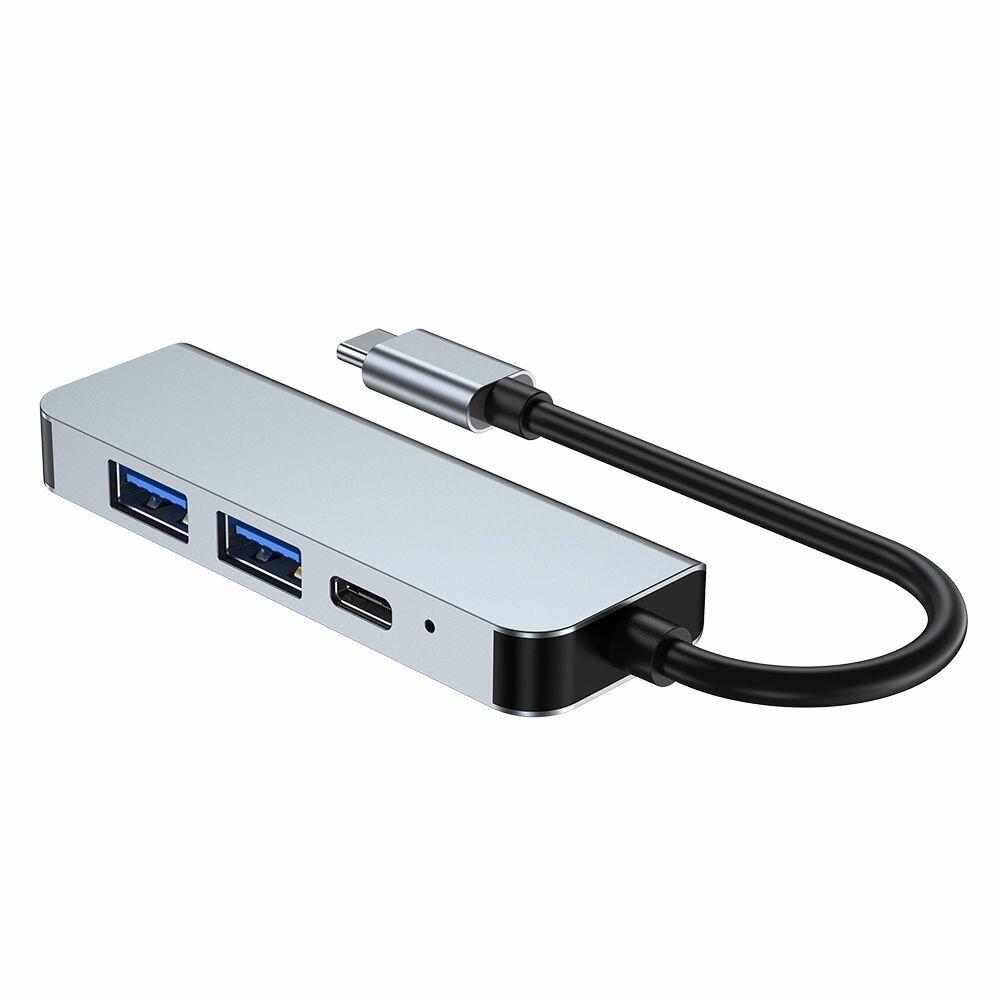 USB-хаб для ноутбука многопортовый 4в1 4K HDMI 2xUSB 3.0 5Gb/s PD (Hub-4/1) - фото 5