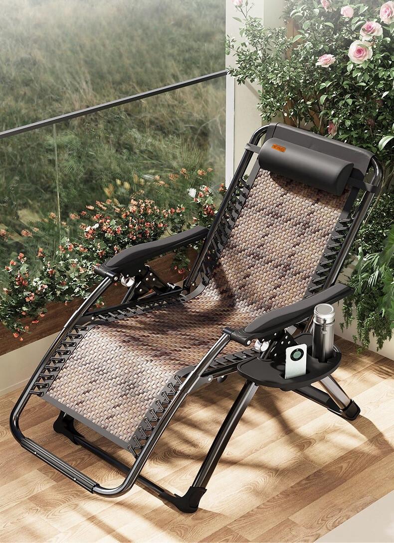 Кресло-шезлонг раскладное WCG Zero Gravity S-9 из ротанга садовое - фото 6