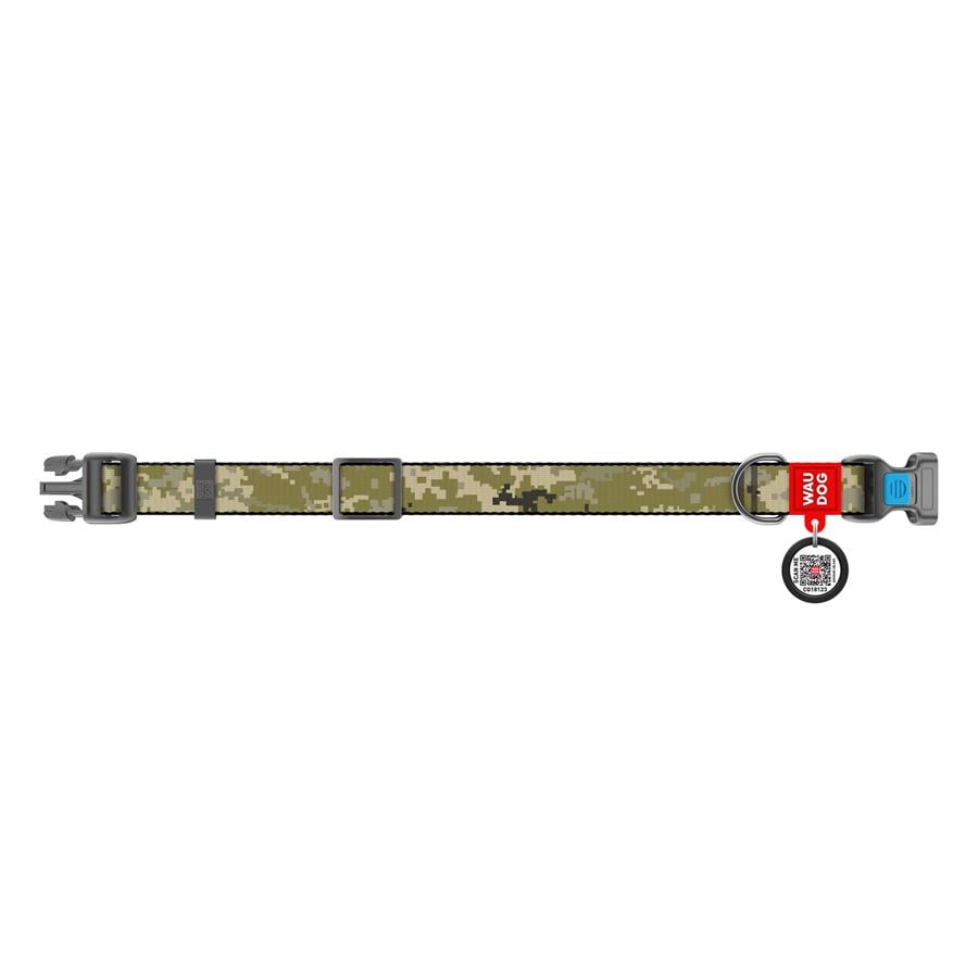 Нашийник для собак з QR-паспортом Waudog Nylon Мілітарі пластиковий фастекс XL 25 мм 37-58 см Green (283-4026) - фото 2 Нашийник для собак з QR-паспортом Waudog Nylon Мілітарі пластиковий фастекс XL 25 мм 37-58 см Green (283-4026) - фото 2