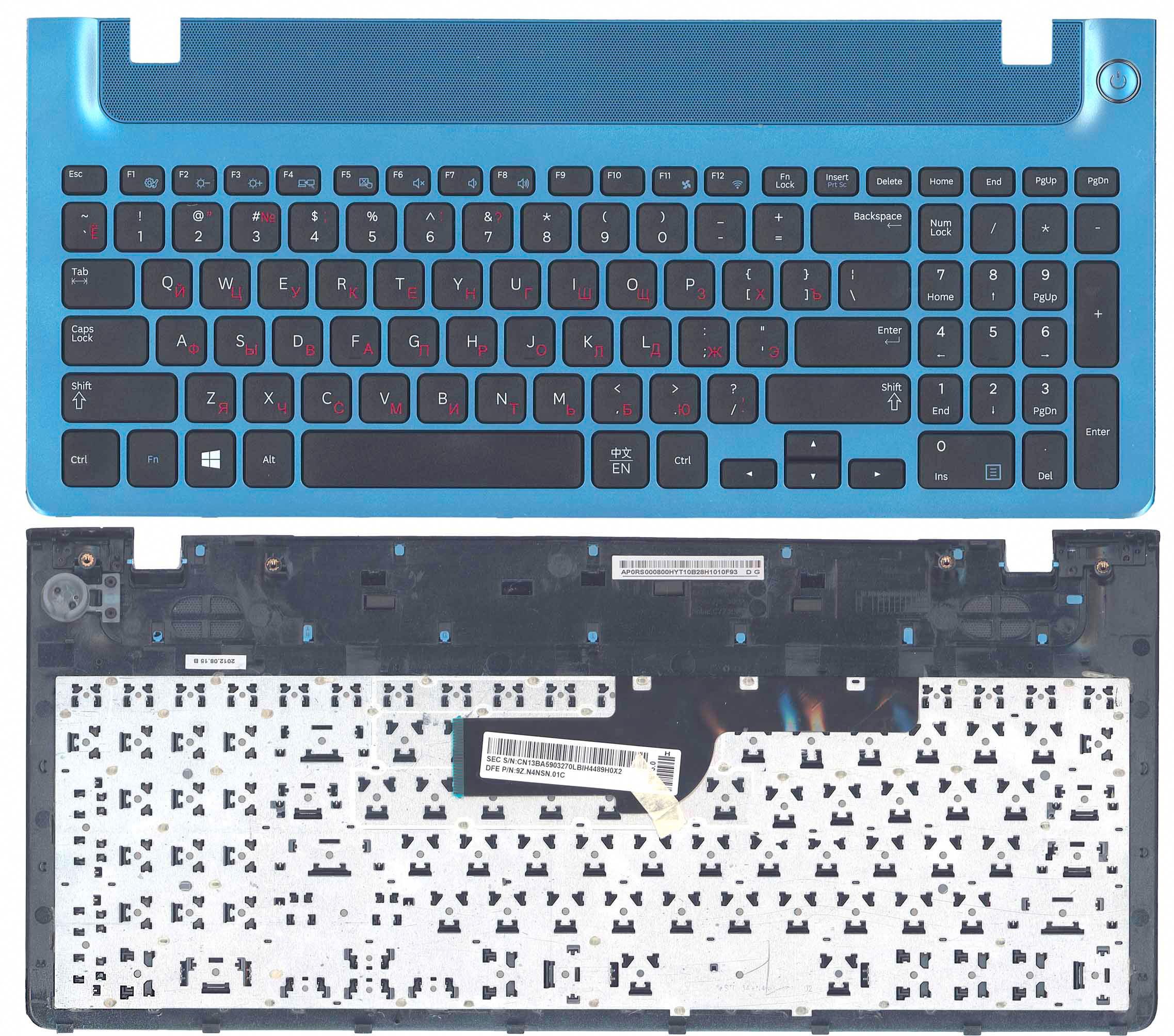 Клавиатура для ноутбука Samsung 355V5C Blue TopCase Black
