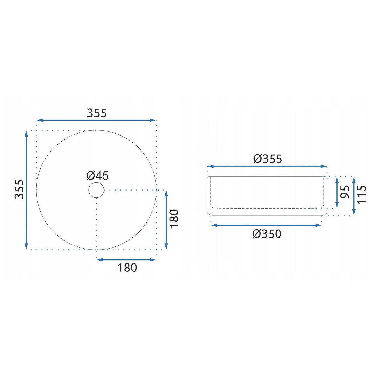 Умывальник накладной REA CRISTAL REA-U9670 355x355x115 мм Прозрачный (164983) - фото 2