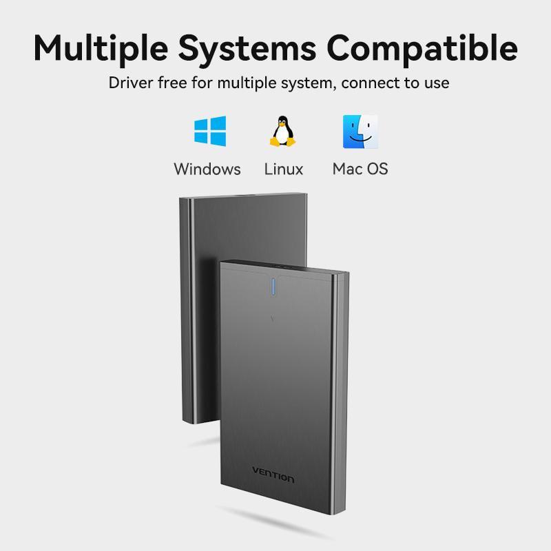 Корпус Vention для SSD/HDD 2,5"/5 Гбит/с USB 3.0 до SATA III с кабелем USB-Micro-USB Type-B Micro-B Черный (KPAB0) - фото 11