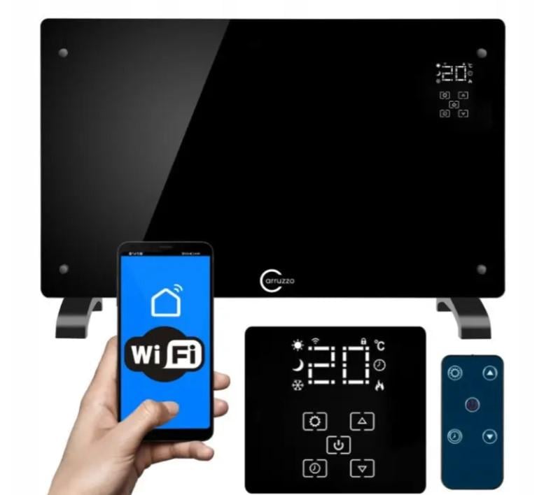 Обігрівач конвекційний Carruzzo Q20F1 2в1 Wi-Fi SMART 2500 Вт Чорний (4843) - фото 3