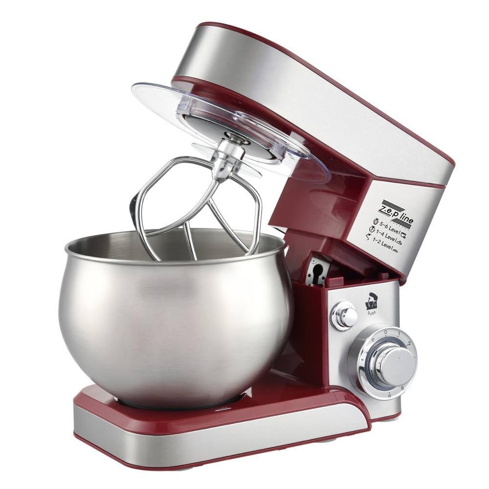 Миксер-тестомес планетарный ZepLine ZP-105 3в1 нержавеющая чаша/6 скоростей с насадками 3500 Вт 6 л (33309360)