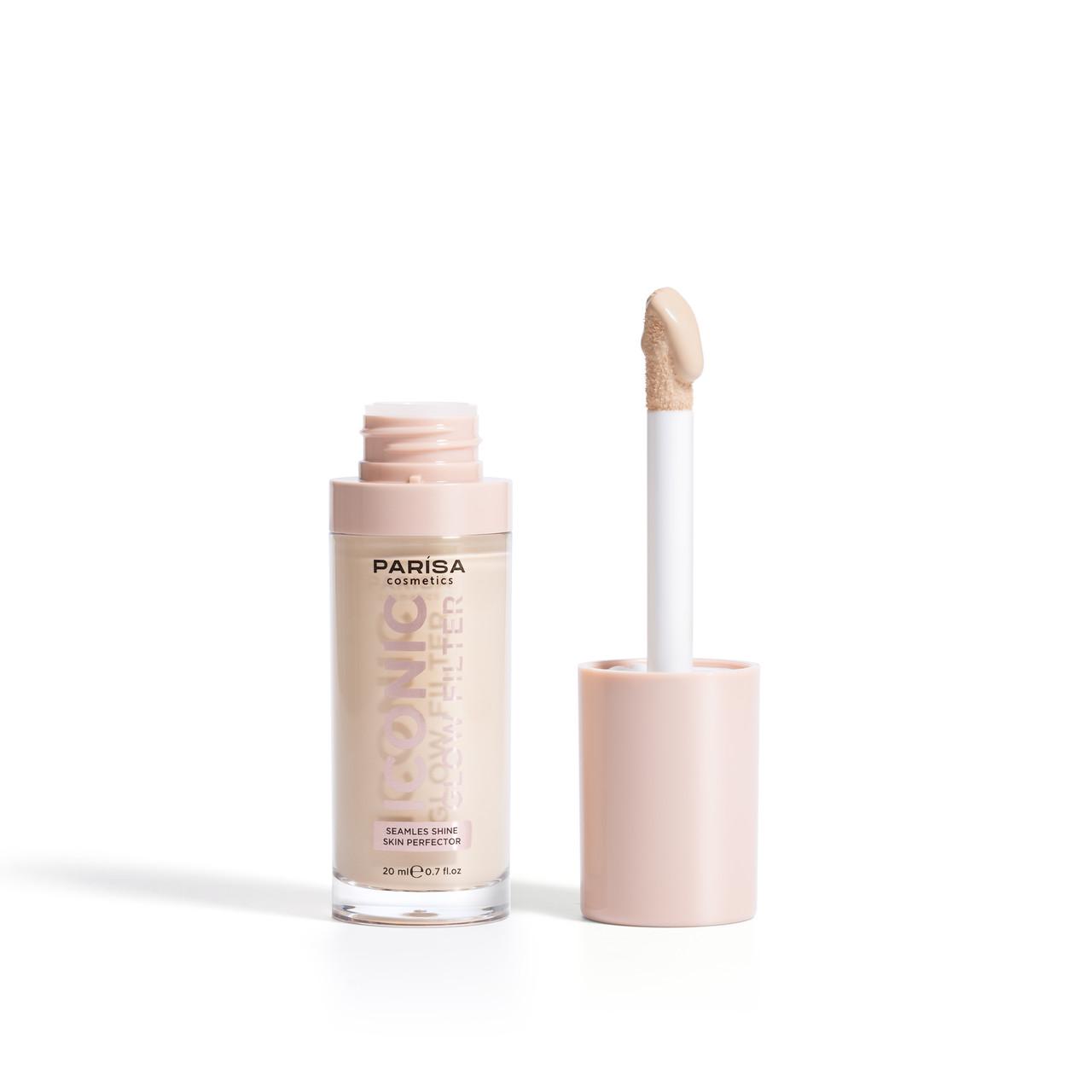 Тональная основа-флюид с эффектом сияния PARISA COSMETICS Iconic Glow Filter GFP2406 тон 601 Porcelain Glow - фото 2 Тональная основа-флюид с эффектом сияния PARISA COSMETICS Iconic Glow Filter GFP2406 тон 601 Porcelain Glow - фото 2