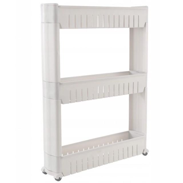 Полка-этажёрка для ванной Bonro B03 на колесах Бежевый (2670148998)