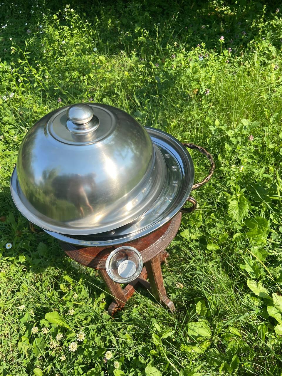 Садж для подогрева шашлыка большой с соусницами 36 см - фото 6 Садж для подогрева шашлыка большой с соусницами 36 см - фото 6