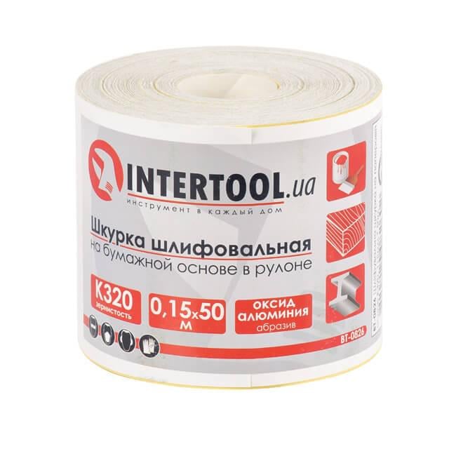 Шкурка шлифовальная Intertool К320 115 мм x 50 м на бумажной основе (BT-0826)