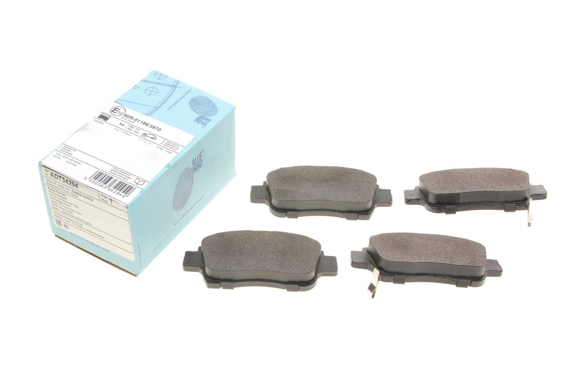 Колодки тормозные передние BLUE PRINT ADT34294 Toyota Yaris/Echo 99-05
