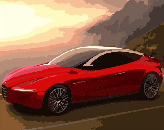 Картина по номерам Авто на горной дороге 40х50 см без коробки (BK-GX7298)