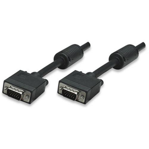 Кабель Manhattan VGA 15M-15M 1,8 м с ферритами Черный (317757)