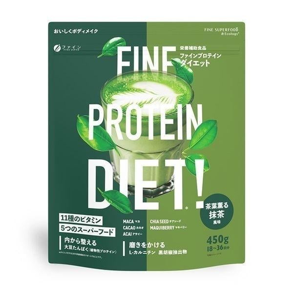 Протеин с L-карнитином и 5 суперфудами Fine Japan Protein Diet Matcha 450 г (2618704210)