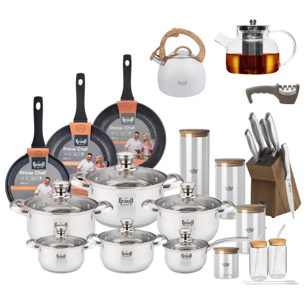 Набір посуду великий Krauff Кухня під ключ 21 пр. (55-333-610)