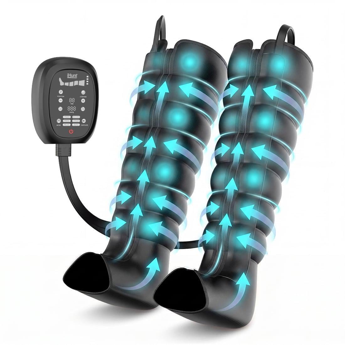 Компрессионные сапоги для ног iHunt SPA Pressotherapy 8X Boots 8 камер компрессии/6 режимов массажа/12 уровней интенсивности/таймер 5000 мА/ч (04740)