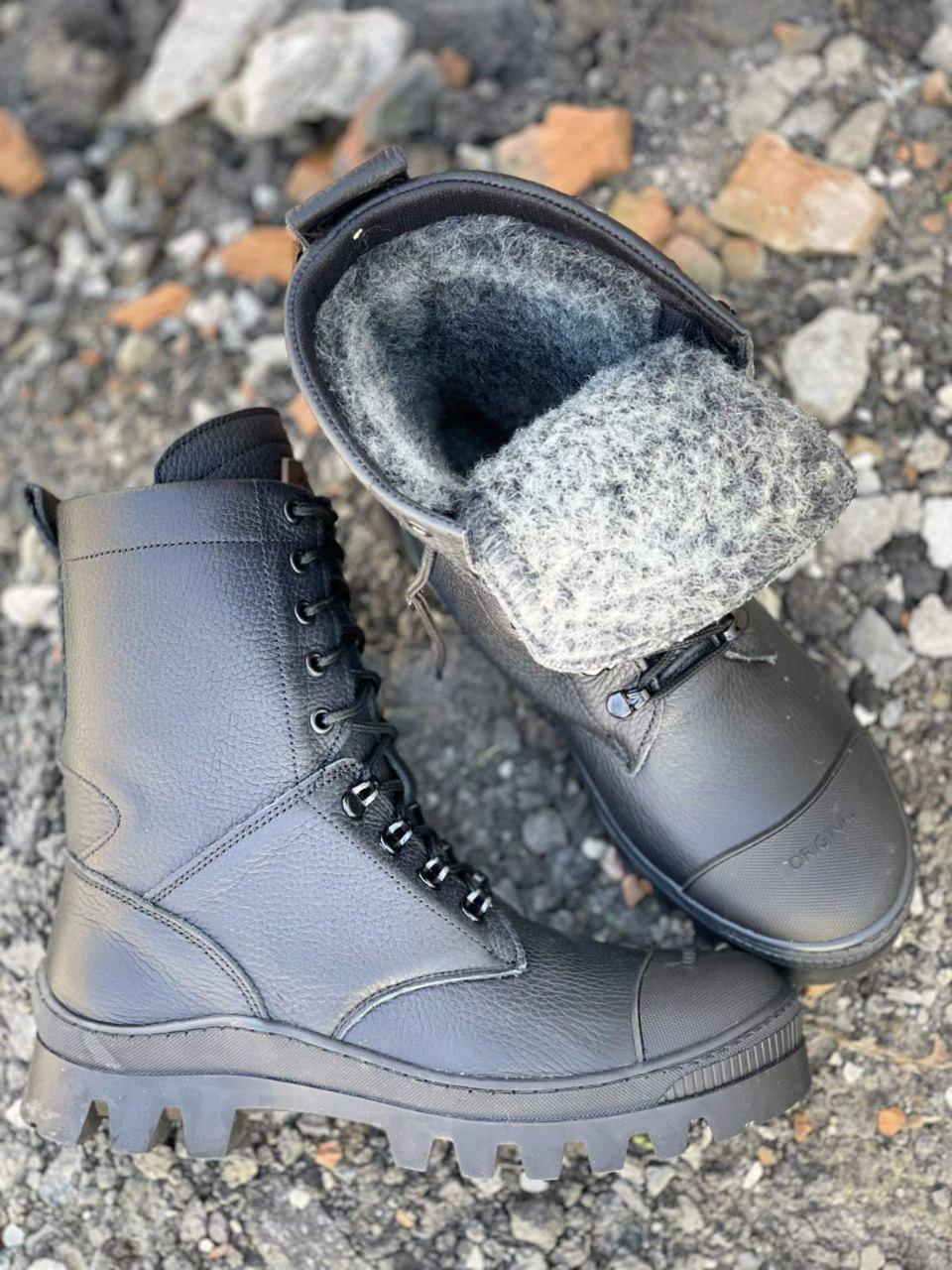 Берці шкіряні зимові KIBORG BLACK на натуральному хутрі р. 46 Чорний (s154917) - фото 4 Берці шкіряні зимові KIBORG BLACK на натуральному хутрі р. 46 Чорний (s154917) - фото 4