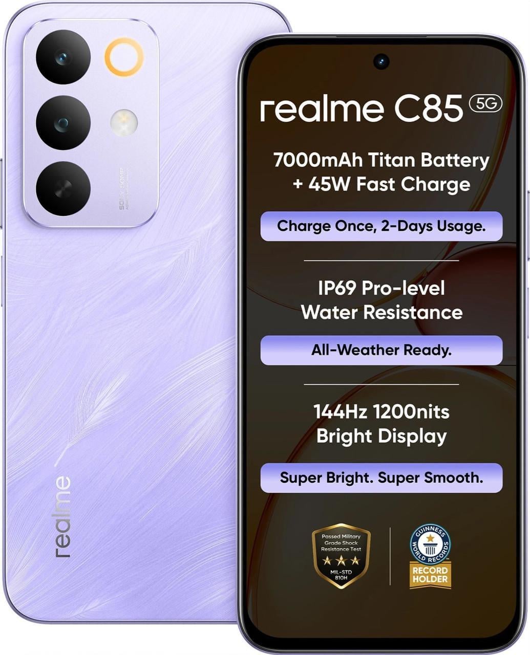 Смартфон Realme C85 8/256 Гб Global Version Parrot Purple (3001089605)