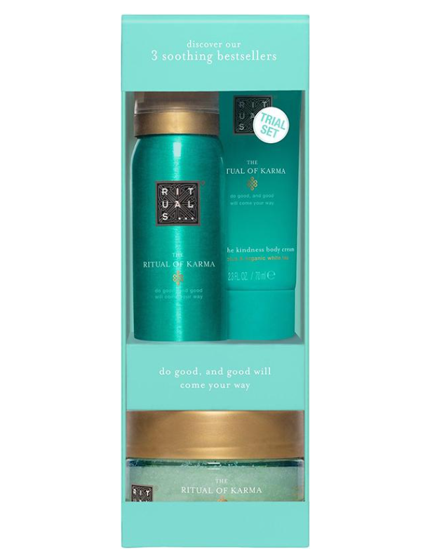 Набор по уходу за телом 3в1 RITUALS The Ritual Of Karma гель/скраб/крем для любого типа кожи 245 мл (39170)