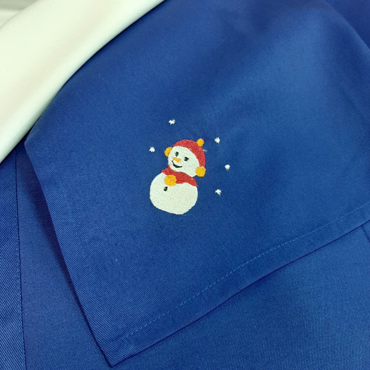 Салфетка тканевая Atteks Снеговик с вышивкой Синий(1523)