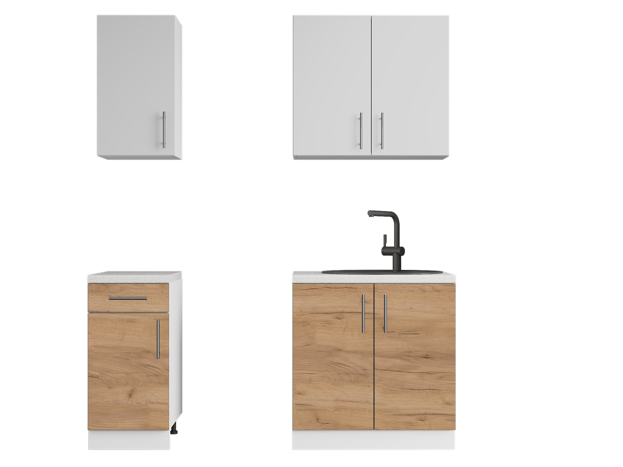 Комплект кухни К-1 Эверест Оптима без столешниц 1,8 м Белый/Крафт золотой (ЕК-26003) - фото 3 Комплект кухни К-1 Эверест Оптима без столешниц 1,8 м Белый/Крафт золотой (ЕК-26003) - фото 3