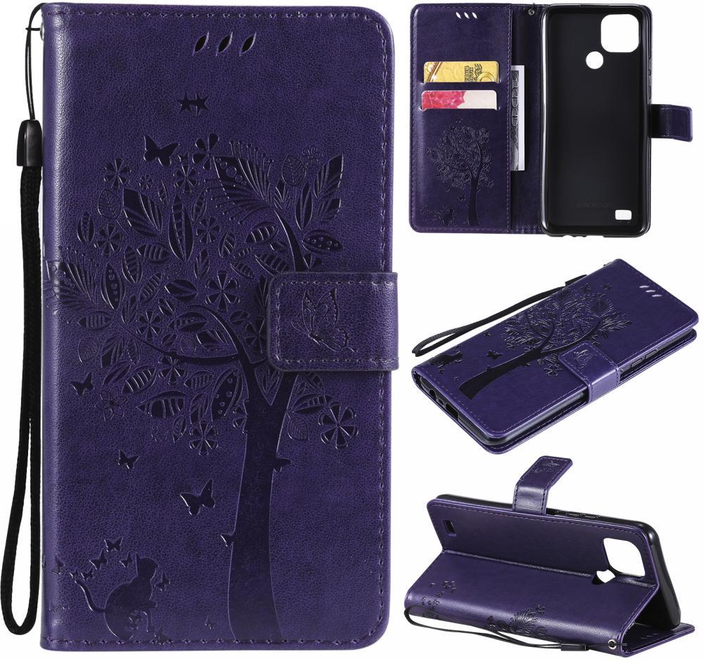 Чехол книжка Pattern для Realme C21Y (кот и дерево) Violet (24856-2F) Чехол книжка Pattern для Realme C21Y (кот и дерево) Violet (24856-2F)